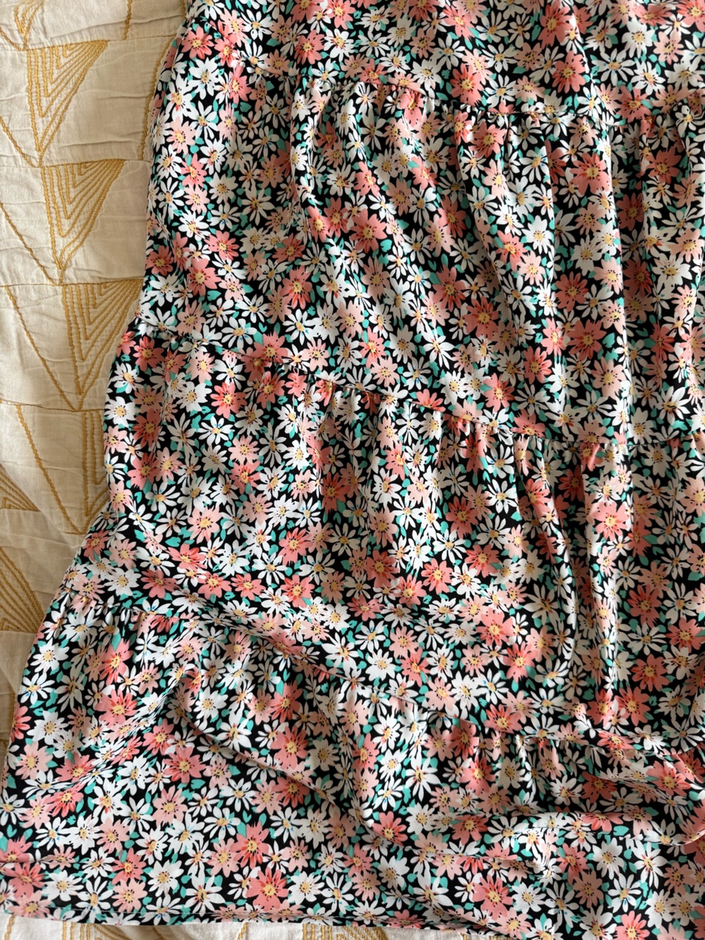 Tiered lightweight floral skirt